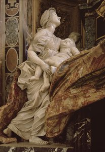 Caridad del monumento a Alejandro VII en el transepto norte, 1672-78